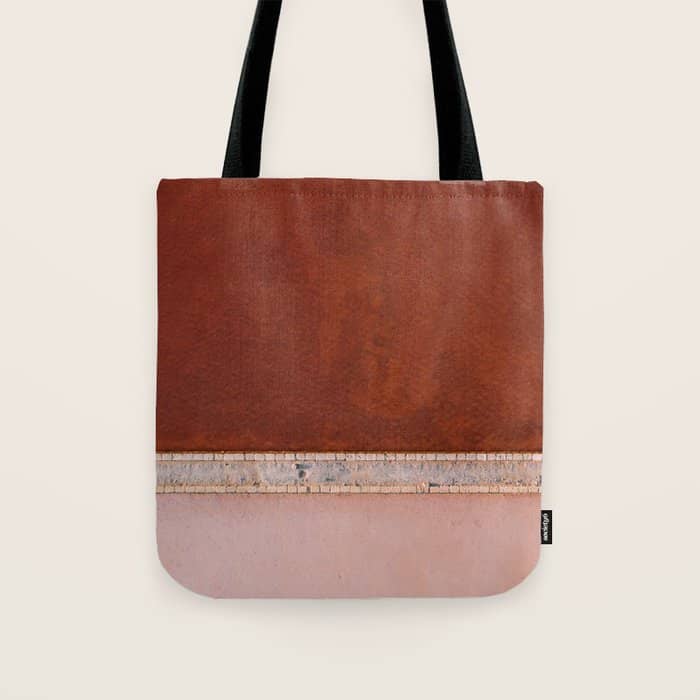 Pink And Red Salt Lake In Italy Tote Bag