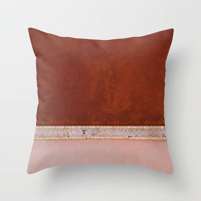 Pink And Red Salt Lake In Italy Throw Pillow