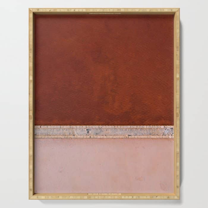 Pink And Red Salt Lake In Italy Serving Tray