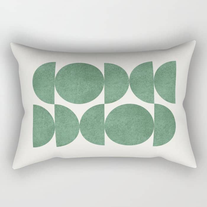 Green Retro Scandinavian - Mid Century Modern Rectangular Pillow
