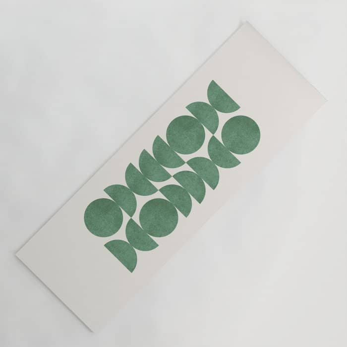 Green Retro Scandinavian - Mid Century Modern Yoga Mat