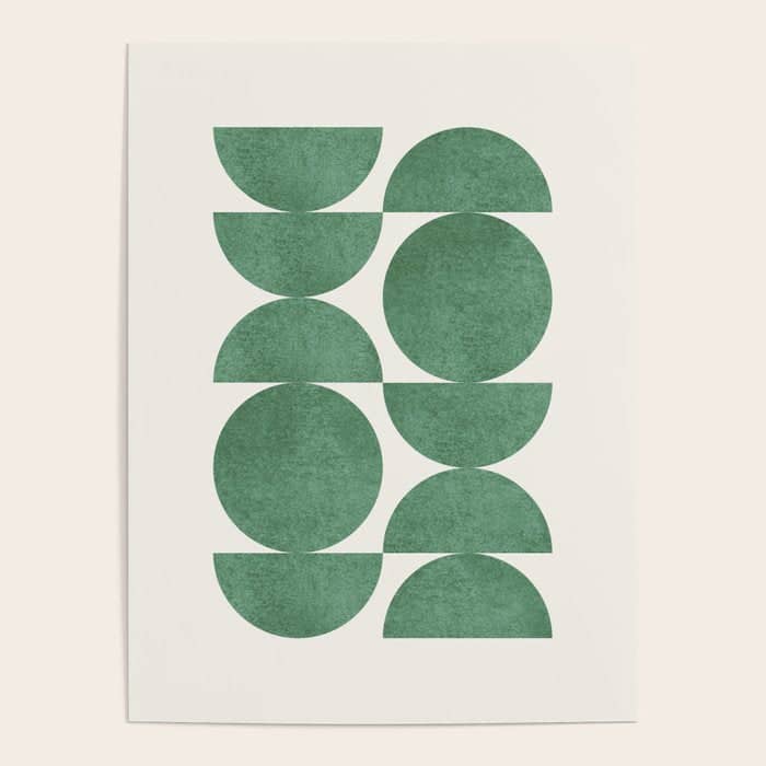 Green Retro Scandinavian - Mid Century Modern Poster