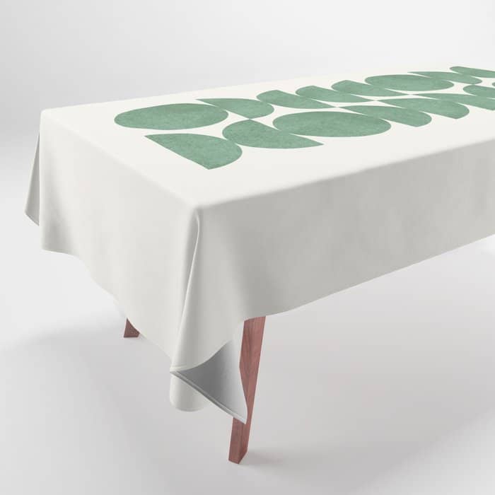 Green Retro Scandinavian - Mid Century Modern Tablecloth