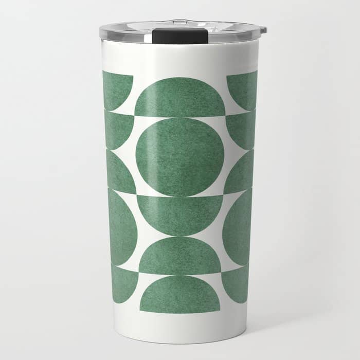 Green Retro Scandinavian - Mid Century Modern Travel Mug