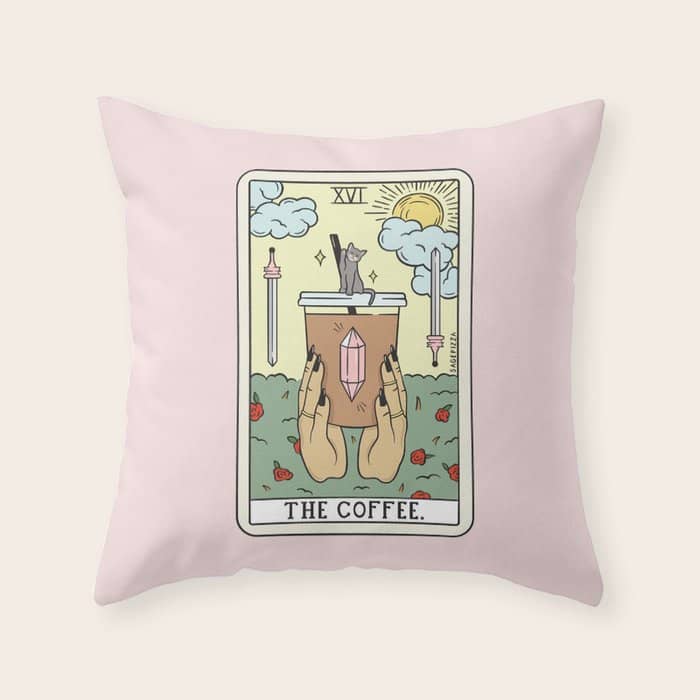 Coffee Reading Updated (Light) Throw Pillow