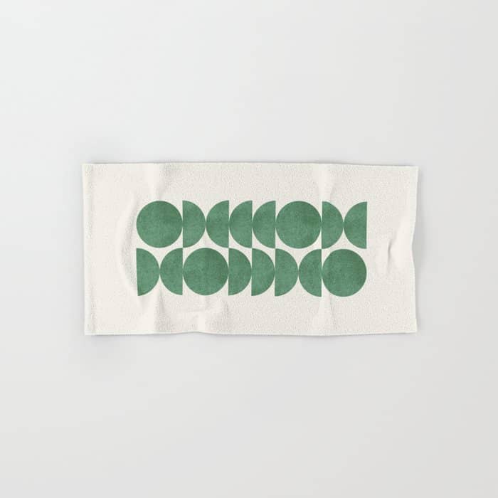 Green Retro Scandinavian - Mid Century Modern Bath Towel