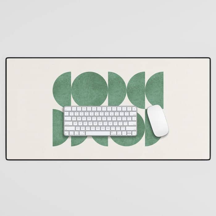 Green Retro Scandinavian - Mid Century Modern Desk Mat