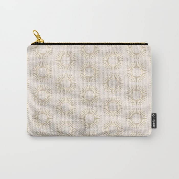 Minimalist Sunray Pattern Xiv Natural Neutral Carry All Pouch