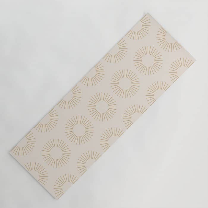 Minimalist Sunray Pattern Xiv Natural Neutral Yoga Mat