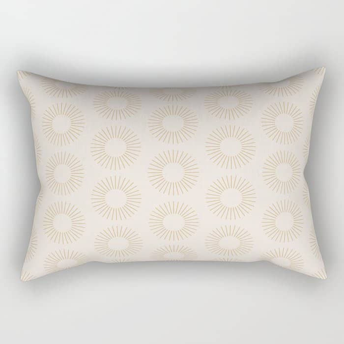 Minimalist Sunray Pattern Xiv Natural Neutral Rectangular Pillow