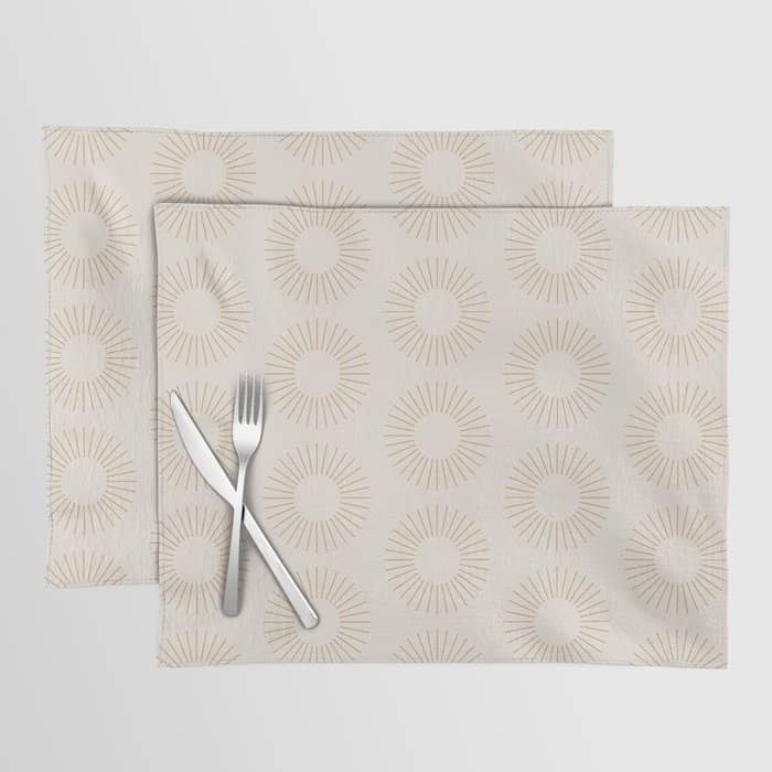 Minimalist Sunray Pattern Xiv Natural Neutral Placemat