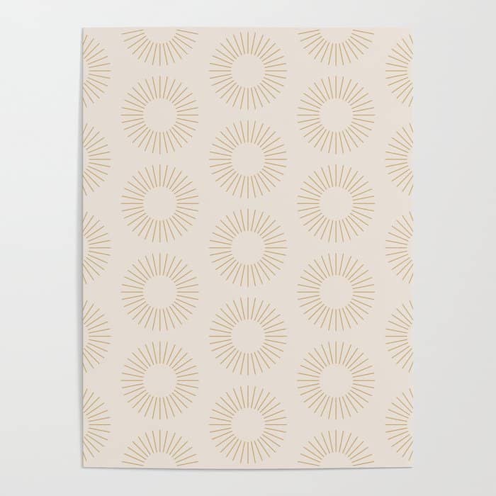 Minimalist Sunray Pattern Xiv Natural Neutral Poster