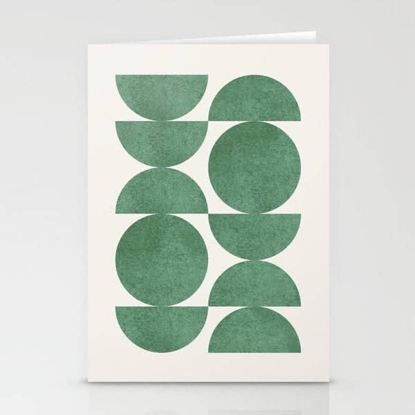 Green Retro Scandinavian - Mid Century Modern Stationery Card