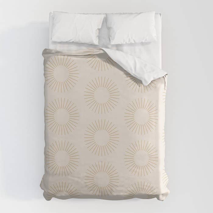 Minimalist Sunray Pattern Xiv Natural Neutral Duvet Cover