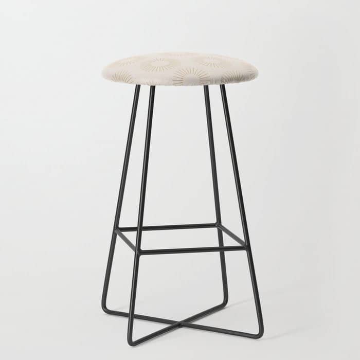 Minimalist Sunray Pattern Xiv Natural Neutral Stool