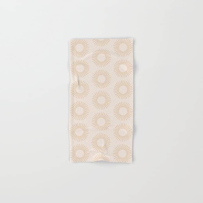 Minimalist Sunray Pattern Xiv Natural Neutral Bath Towel