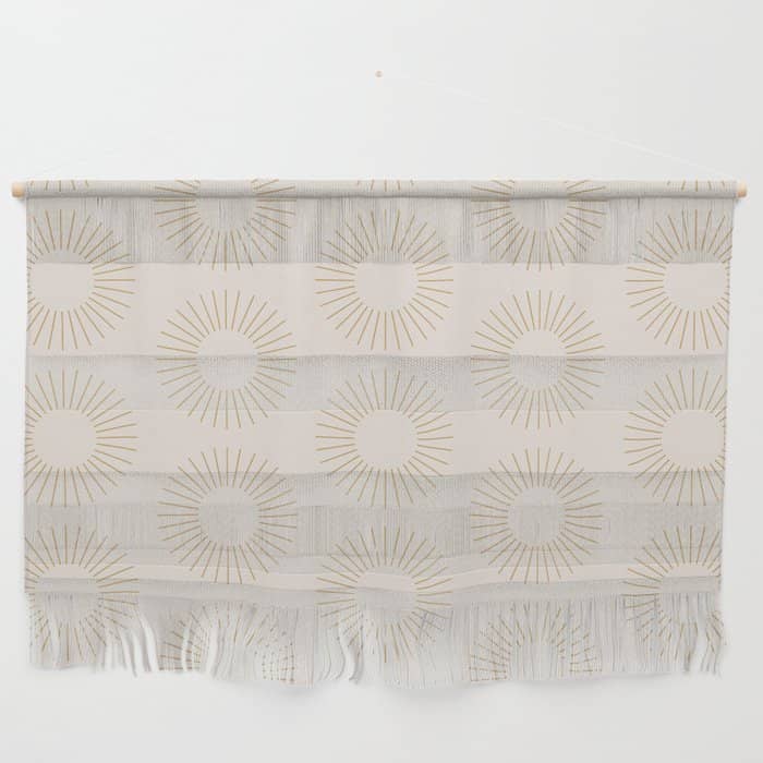 Minimalist Sunray Pattern Xiv Natural Neutral Wall Hanging