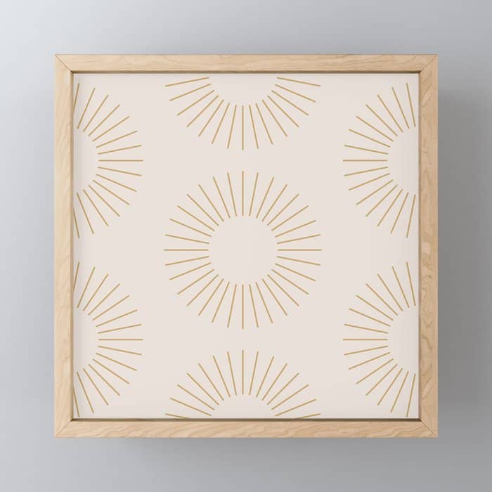 Minimalist Sunray Pattern Xiv Natural Neutral Mini Art Print