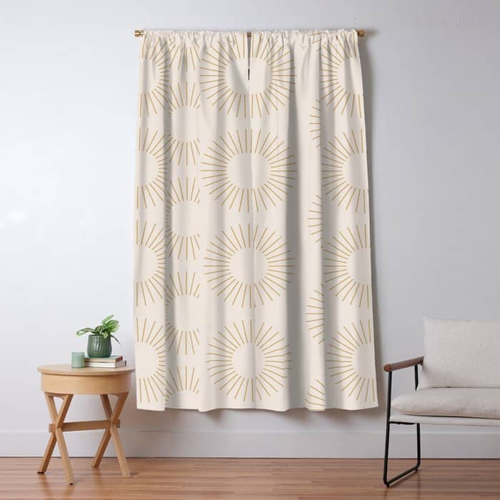 Minimalist Sunray Pattern Xiv Natural Neutral Window Curtain