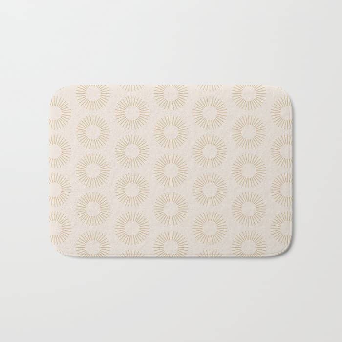 Minimalist Sunray Pattern Xiv Natural Neutral Bath Mat