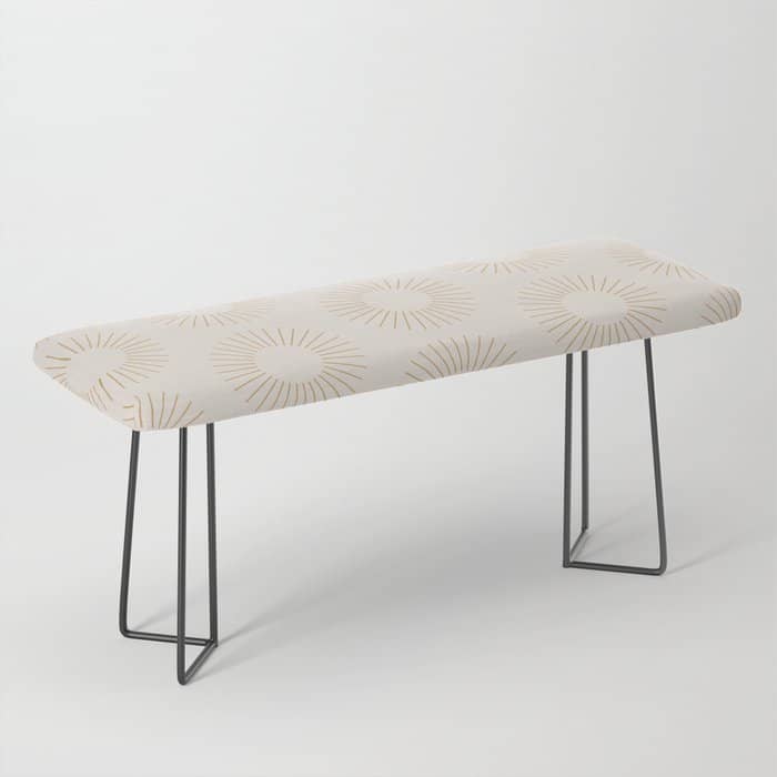 Minimalist Sunray Pattern Xiv Natural Neutral Bench