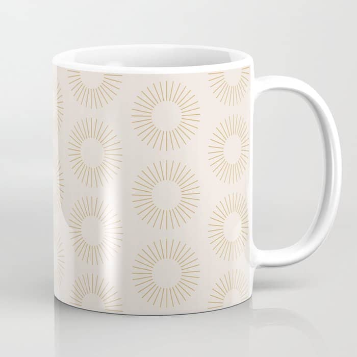 Minimalist Sunray Pattern Xiv Natural Neutral Coffee Mug