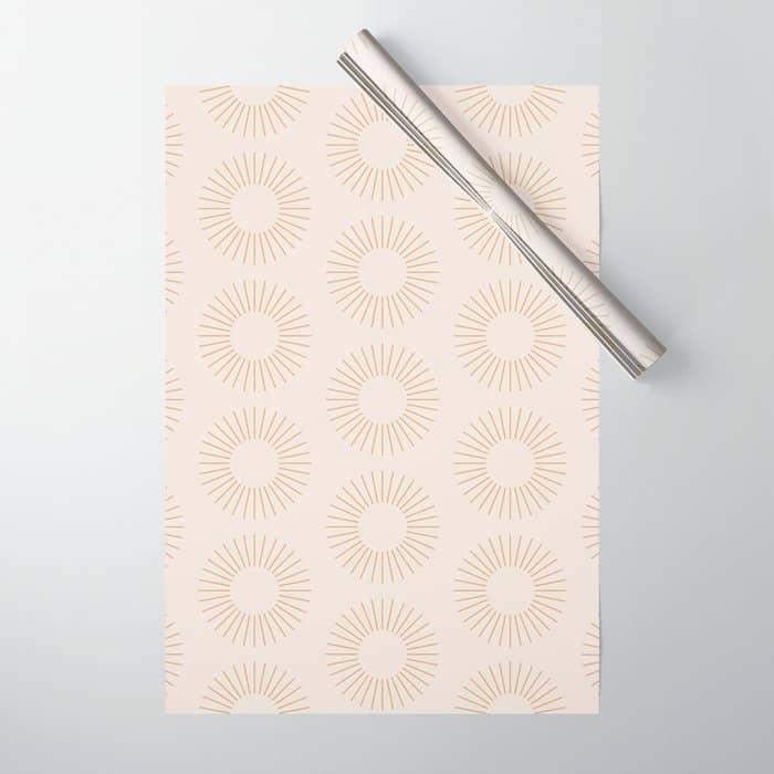 Minimalist Sunray Pattern Xiv Natural Neutral Wrapping Paper