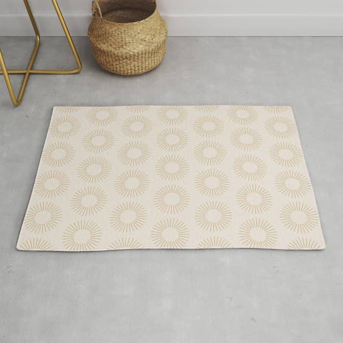 Minimalist Sunray Pattern Xiv Natural Neutral Rug
