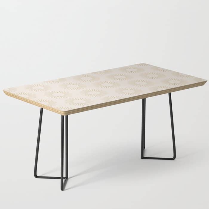 Minimalist Sunray Pattern Xiv Natural Neutral Coffee Table