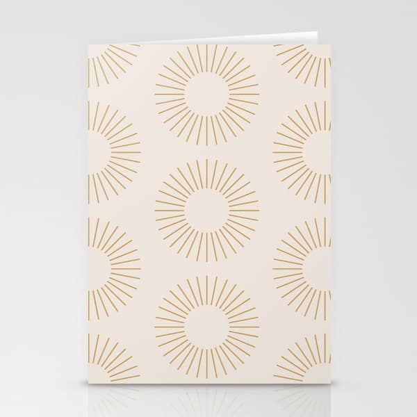 Minimalist Sunray Pattern Xiv Natural Neutral Stationery Card