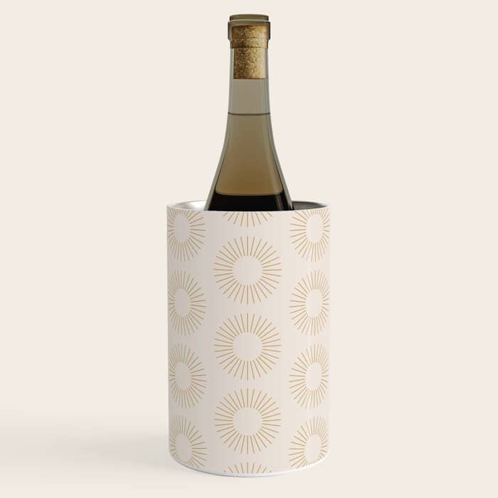 Minimalist Sunray Pattern Xiv Natural Neutral Wine Chiller