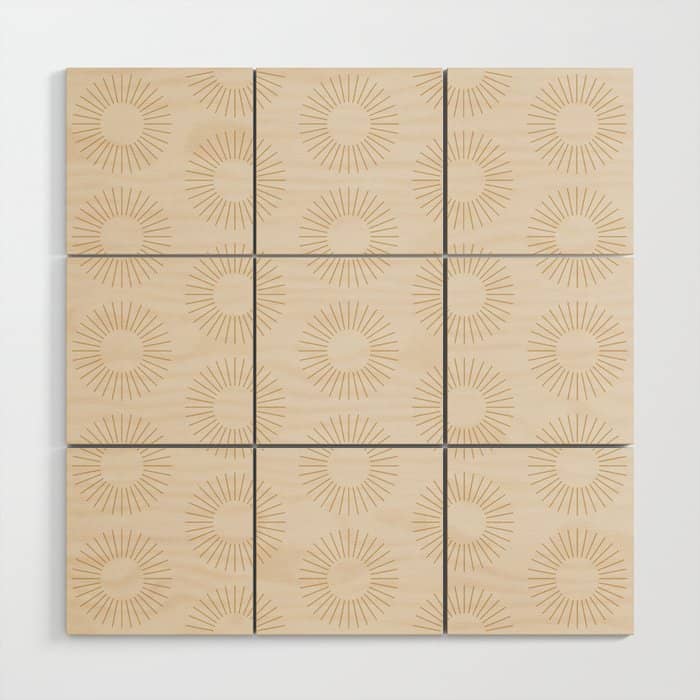 Minimalist Sunray Pattern Xiv Natural Neutral Wood Wall Art