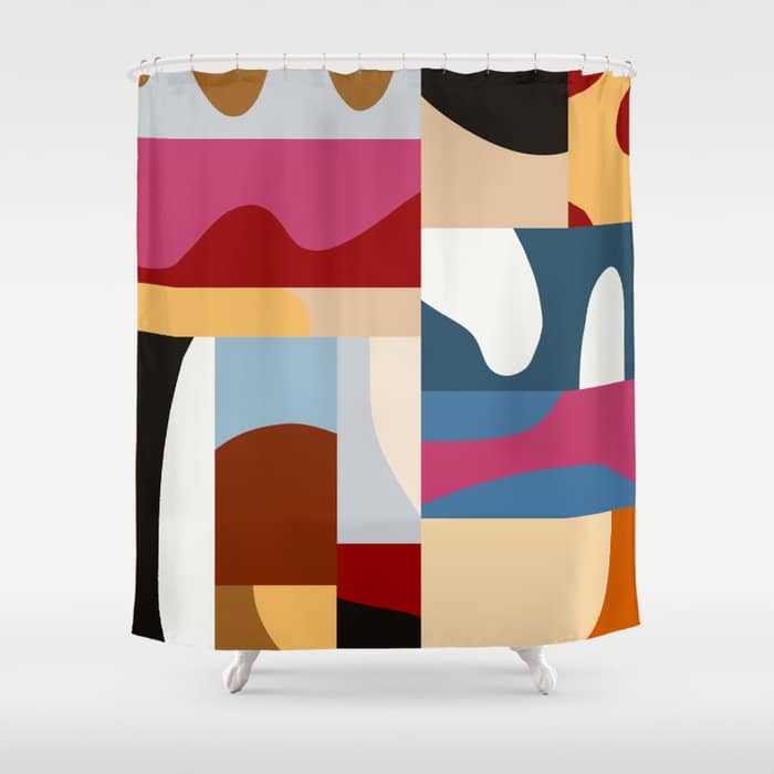 Ypres Mosaic Modernist Pattern Print Shower Curtain