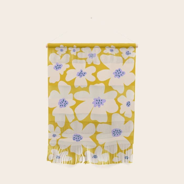 Retro Daisy - Yellow, White And Purple  Wall Hanging