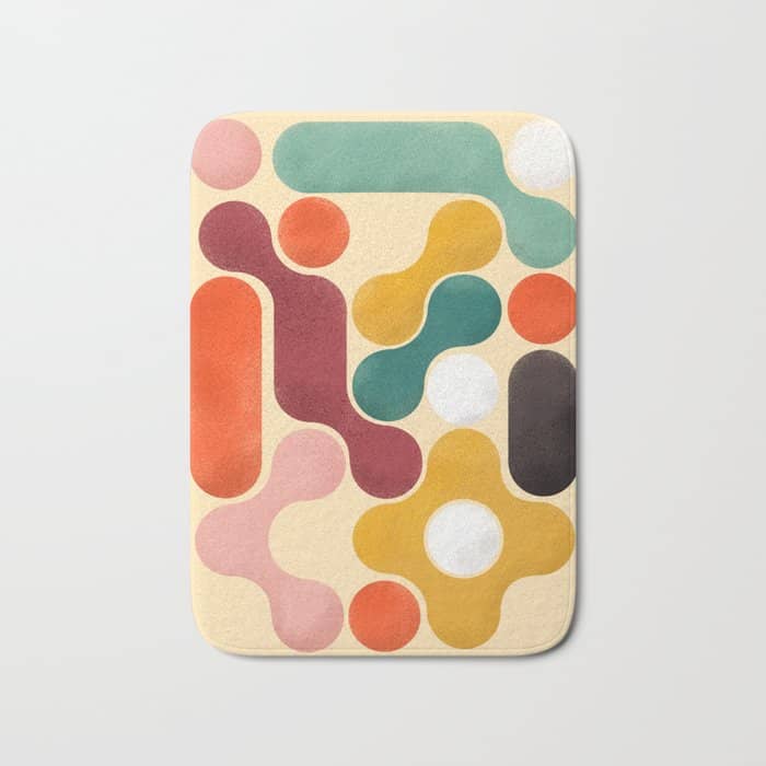 Color Pops - Mid Century Style  Bath Mat