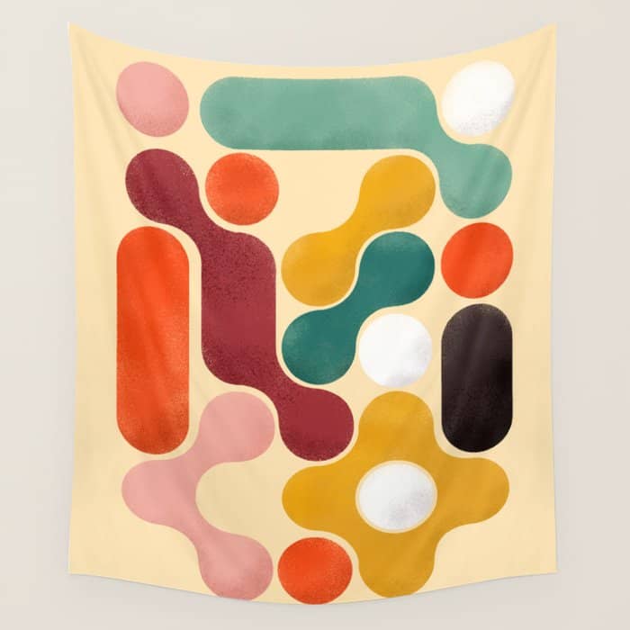 Color Pops - Mid Century Style  Wall Tapestry
