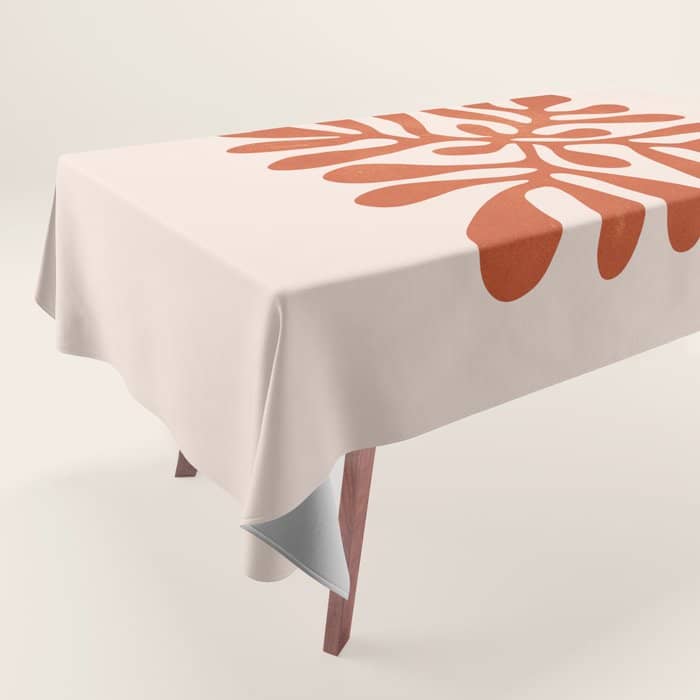 Nature Leaf Cutouts Iii: Terracotta Edition | Mid-Century Henri Matisse Series Tablecloth