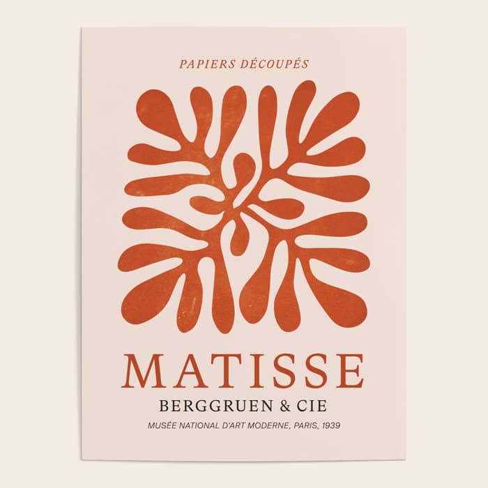 Nature Leaf Cutouts Iii: Terracotta Edition | Mid-Century Henri Matisse Series Poster
