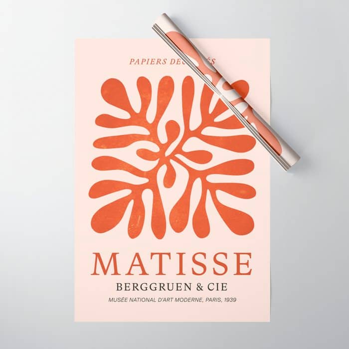 Nature Leaf Cutouts Iii: Terracotta Edition | Mid-Century Henri Matisse Series Wrapping Paper