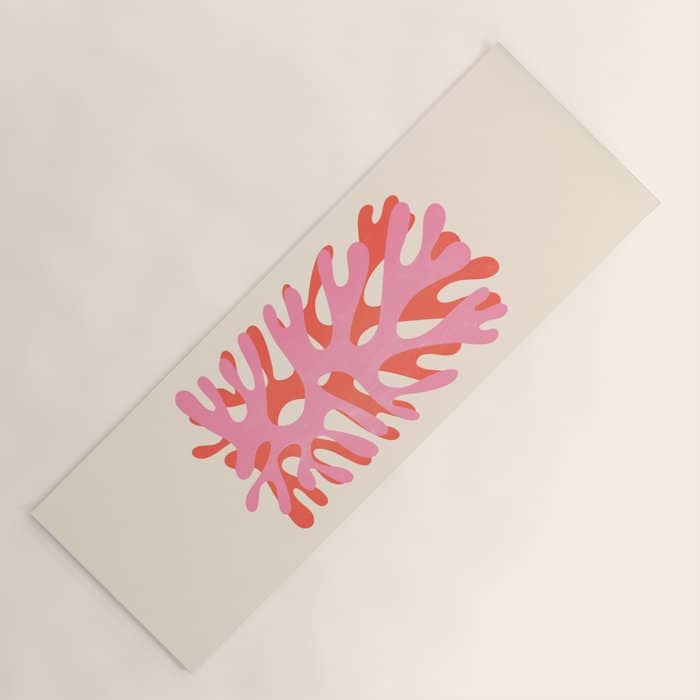 Sea Leaf: Matisse Collage Peach Edition Yoga Mat