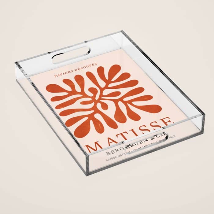 Nature Leaf Cutouts Iii: Terracotta Edition | Mid-Century Henri Matisse Series Acrylic Tray