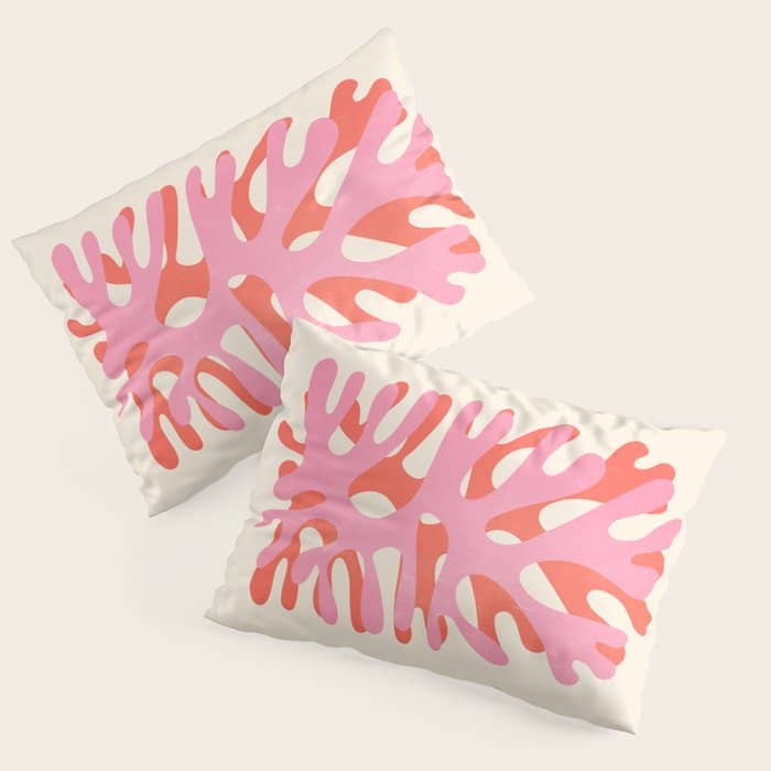 Sea Leaf: Matisse Collage Peach Edition Pillow Sham