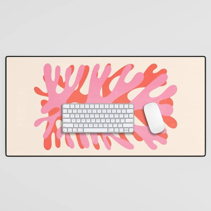Sea Leaf: Matisse Collage Peach Edition Desk Mat