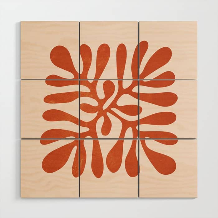 Nature Leaf Cutouts Iii: Terracotta Edition | Mid-Century Henri Matisse Series Wood Wall Art