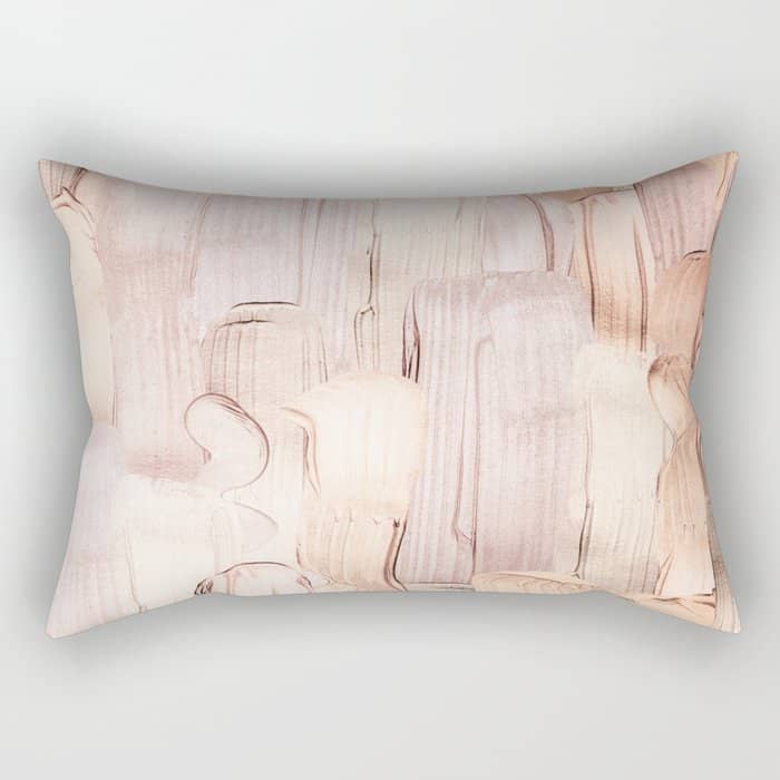 Shiny Metal Copper Hand Drawn Strokes Rectangular Pillow