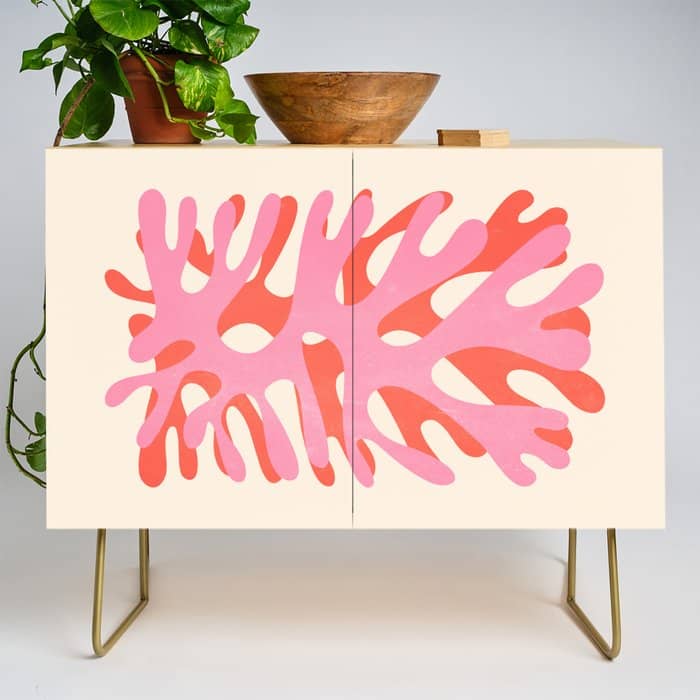 Sea Leaf: Matisse Collage Peach Edition Credenza