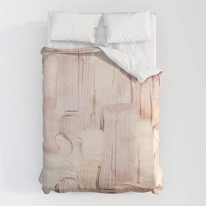 Shiny Metal Copper Hand Drawn Strokes Duvet Cover