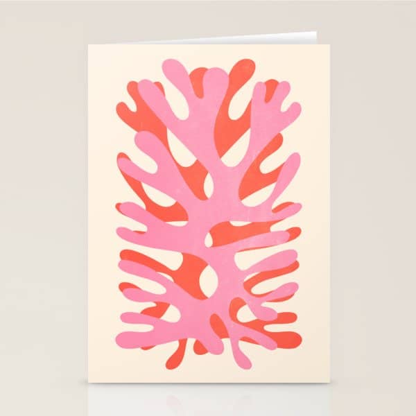 Sea Leaf: Matisse Collage Peach Edition Stationery Card