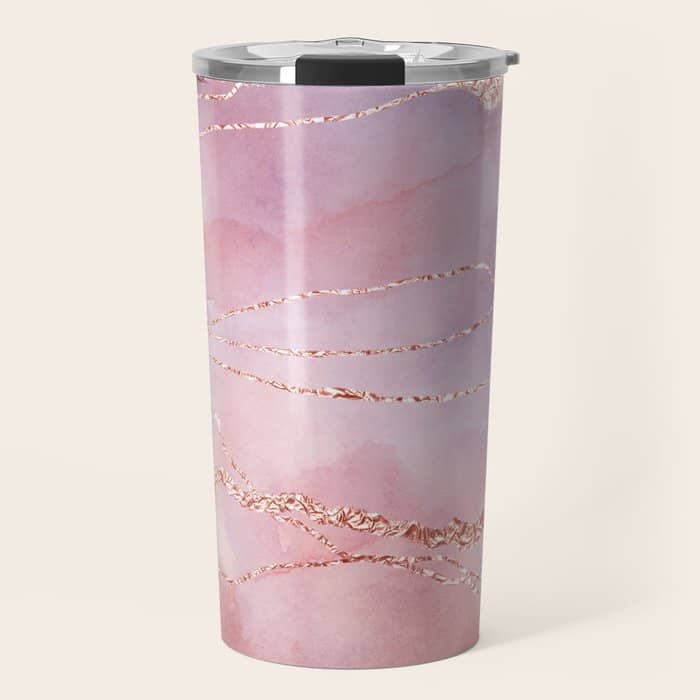 Blush And Purple Sky With Rose Gold Flashes Travel Mug