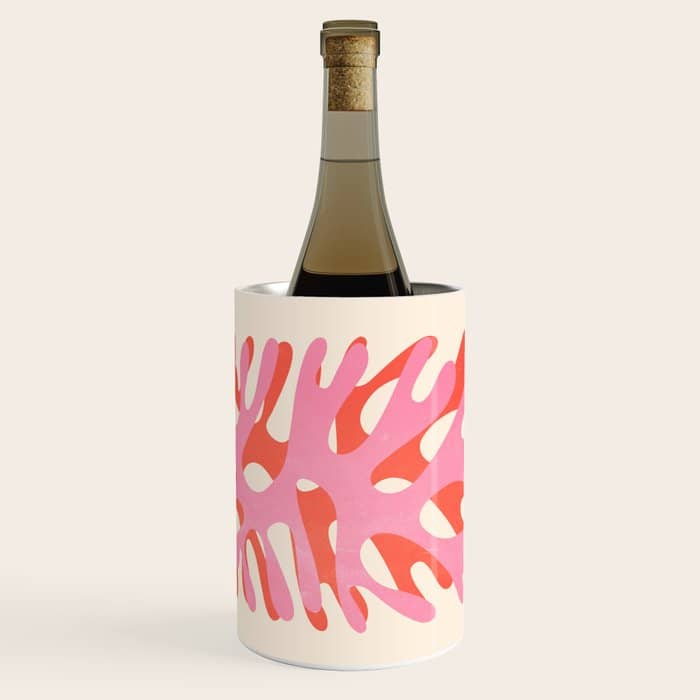 Sea Leaf: Matisse Collage Peach Edition Wine Chiller